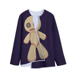 Cute Voodoo Doll Print Long Sleeve Short Coat