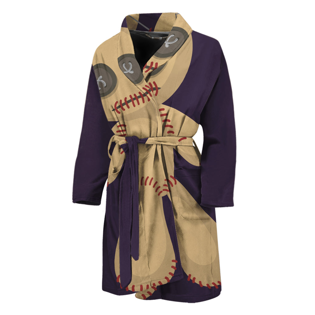 Cute Voodoo Doll Print Men's Bathrobe