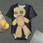 Cute Voodoo Doll Print Men's Bodysuit