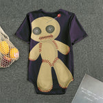 Cute Voodoo Doll Print Men's Bodysuit