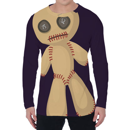 Cute Voodoo Doll Print Men's Long Sleeve T-Shirt