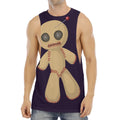 Cute Voodoo Doll Print Men's Muscle Tank Top