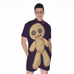 Cute Voodoo Doll Print Men's Rompers