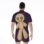 Cute Voodoo Doll Print Men's Rompers