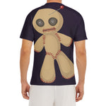 Cute Voodoo Doll Print Men's Short Sleeve Rash Guard