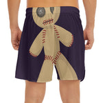 Cute Voodoo Doll Print Men's Split Running Shorts