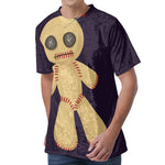 Cute Voodoo Doll Print Men's Velvet T-Shirt