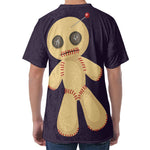 Cute Voodoo Doll Print Men's Velvet T-Shirt