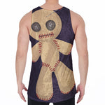 Cute Voodoo Doll Print Men's Velvet Tank Top