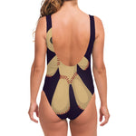 Cute Voodoo Doll Print One Piece Swimsuit