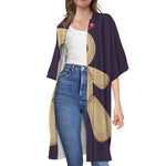 Cute Voodoo Doll Print Open Front Beach Cover Up