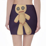 Cute Voodoo Doll Print Pencil Mini Skirt