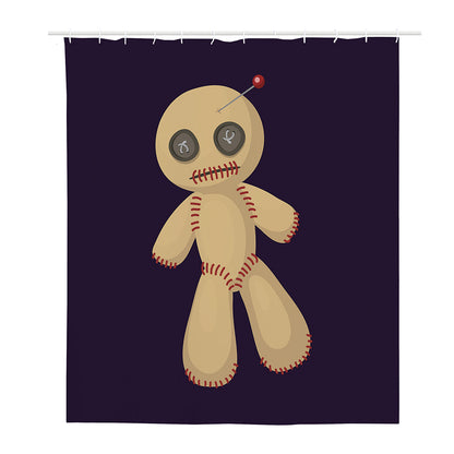 Cute Voodoo Doll Print Polyester Shower Curtain