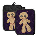 Cute Voodoo Doll Print Pot Holders With Pocket