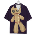 Cute Voodoo Doll Print Rayon Hawaiian Shirt