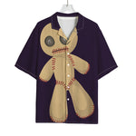 Cute Voodoo Doll Print Rayon Hawaiian Shirt