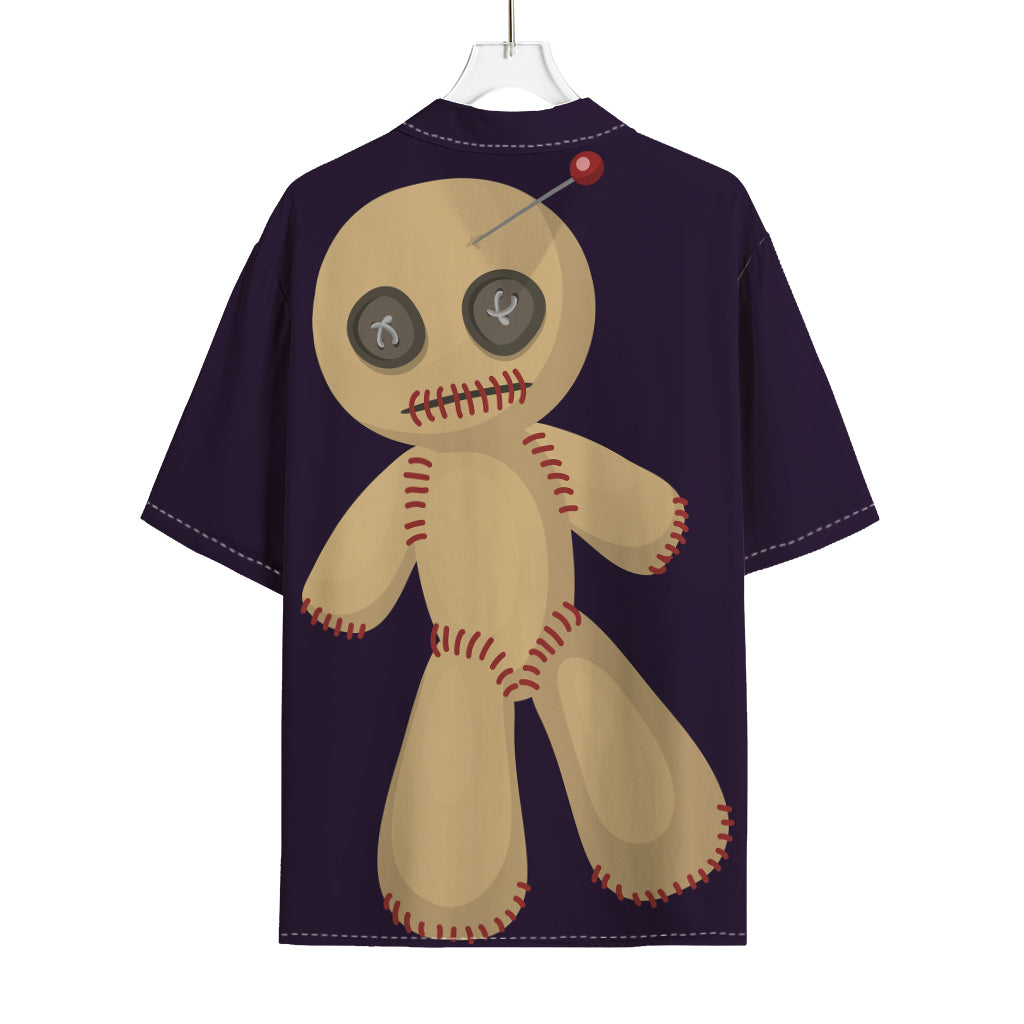 Cute Voodoo Doll Print Rayon Hawaiian Shirt