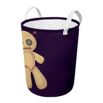 Cute Voodoo Doll Print Round Laundry Basket