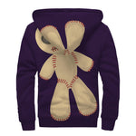 Cute Voodoo Doll Print Sherpa Lined Zip Up Hoodie