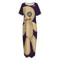 Cute Voodoo Doll Print Short Sleeve Long Nightdress