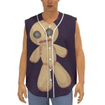 Cute Voodoo Doll Print Sleeveless Baseball Jersey