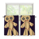 Cute Voodoo Doll Print Tier Curtains