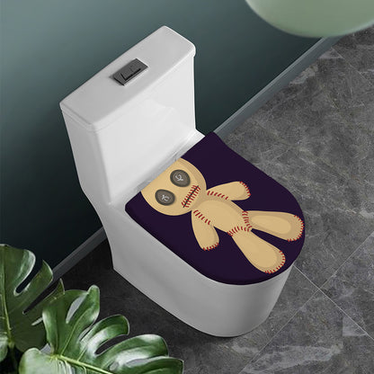 Cute Voodoo Doll Print Toilet Lid Cover