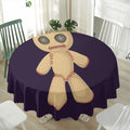 Cute Voodoo Doll Print Waterproof Round Tablecloth