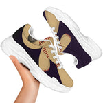 Cute Voodoo Doll Print White Chunky Shoes