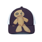 Cute Voodoo Doll Print White Mesh Trucker Cap