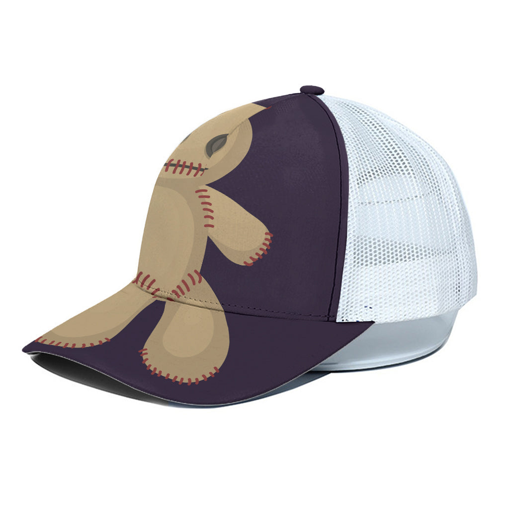 Cute Voodoo Doll Print White Mesh Trucker Cap
