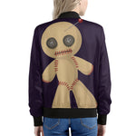 Cute Voodoo Doll Print Women's Bomber Jacket