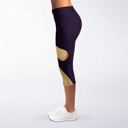 Cute Voodoo Doll Print Women's Capri Leggings