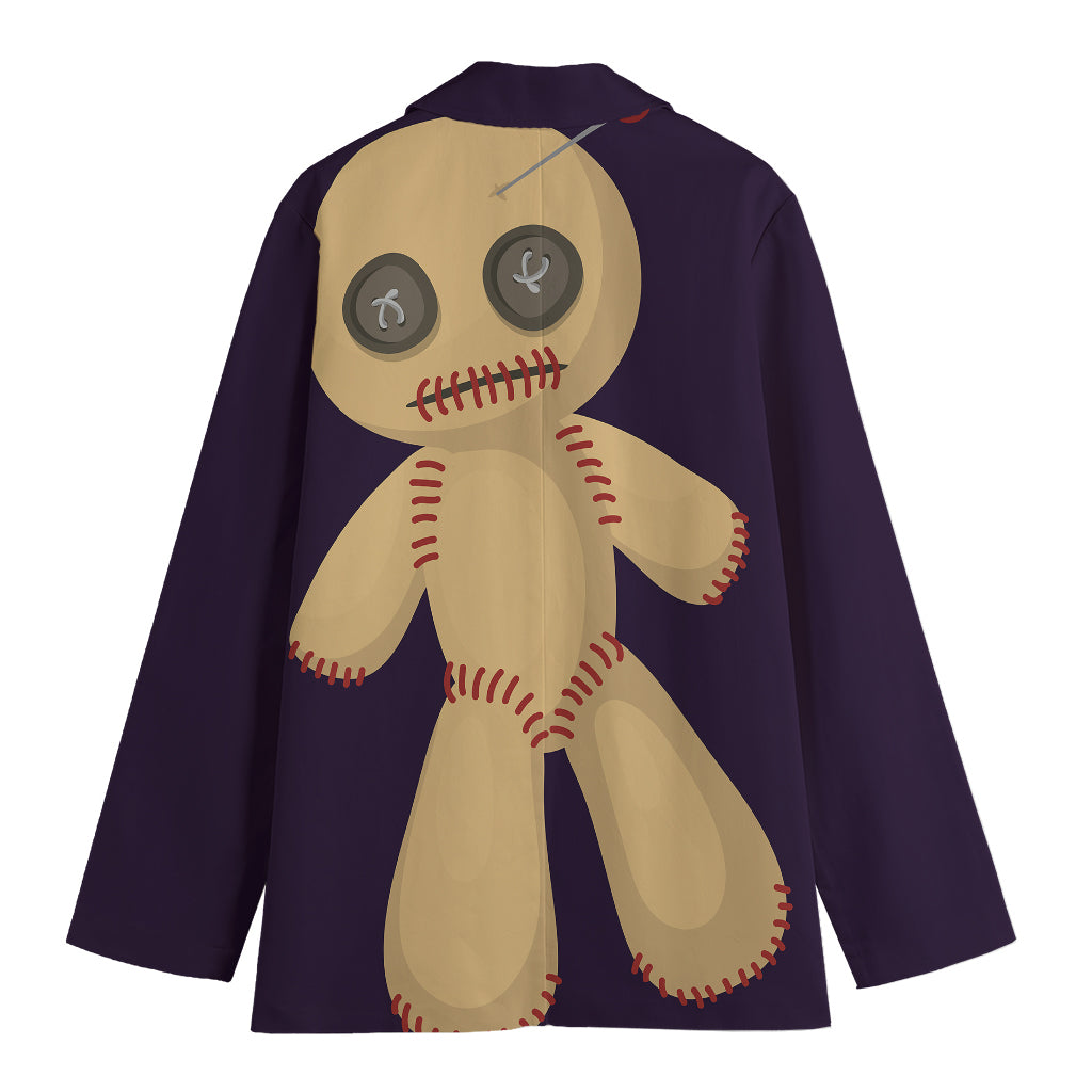 Cute Voodoo Doll Print Women's Cotton Blazer