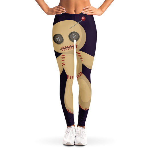 Cute Voodoo Doll Print Women's Leggings