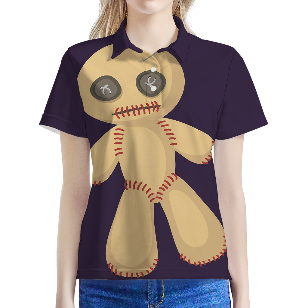 Cute Voodoo Doll Print Women's Polo Shirt