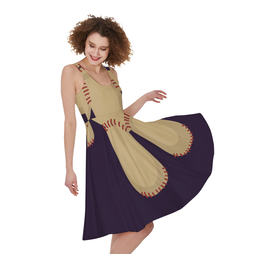 Cute Voodoo Doll Print Women's Sleeveless Dress