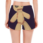 Cute Voodoo Doll Print Women's Split Running Shorts
