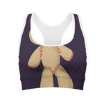 Cute Voodoo Doll Print Women's Sports Bra