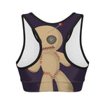 Cute Voodoo Doll Print Women's Sports Bra