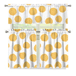 Cute Waffle Pattern Print 3 Piece Kitchen Curtains