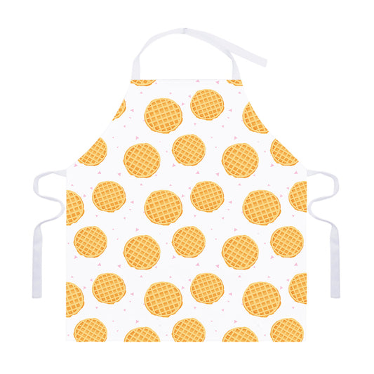 Cute Waffle Pattern Print Adjustable Apron