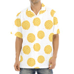 Cute Waffle Pattern Print Aloha Shirt