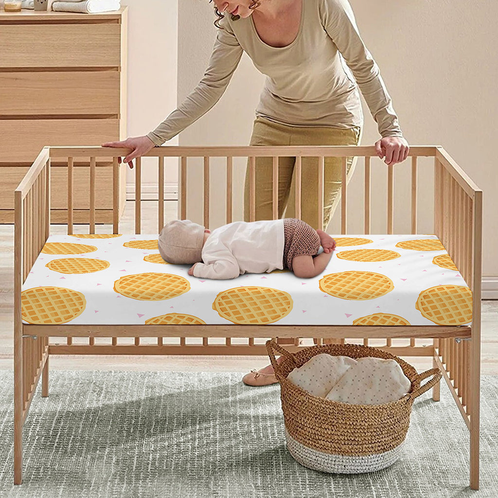 Cute Waffle Pattern Print Baby Crib Sheet