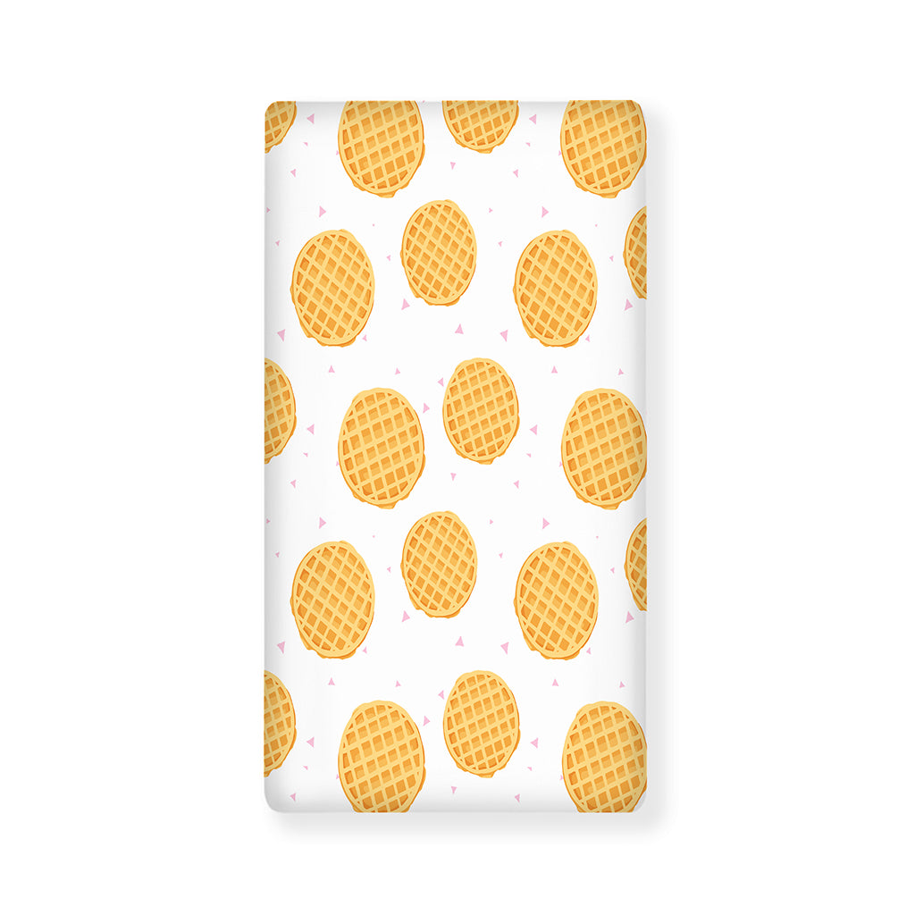 Cute Waffle Pattern Print Baby Crib Sheet
