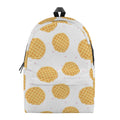 Cute Waffle Pattern Print School Backpack