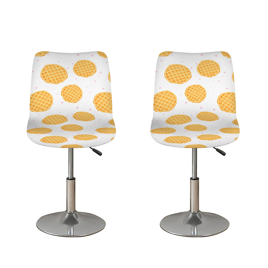 Cute Waffle Pattern Print Bar Stool Covers