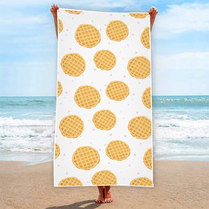 Cute Waffle Pattern Print Beach Towel