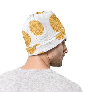 Cute Waffle Pattern Print Beanie