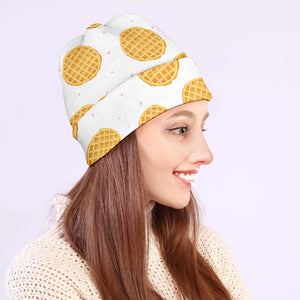 Cute Waffle Pattern Print Beanie